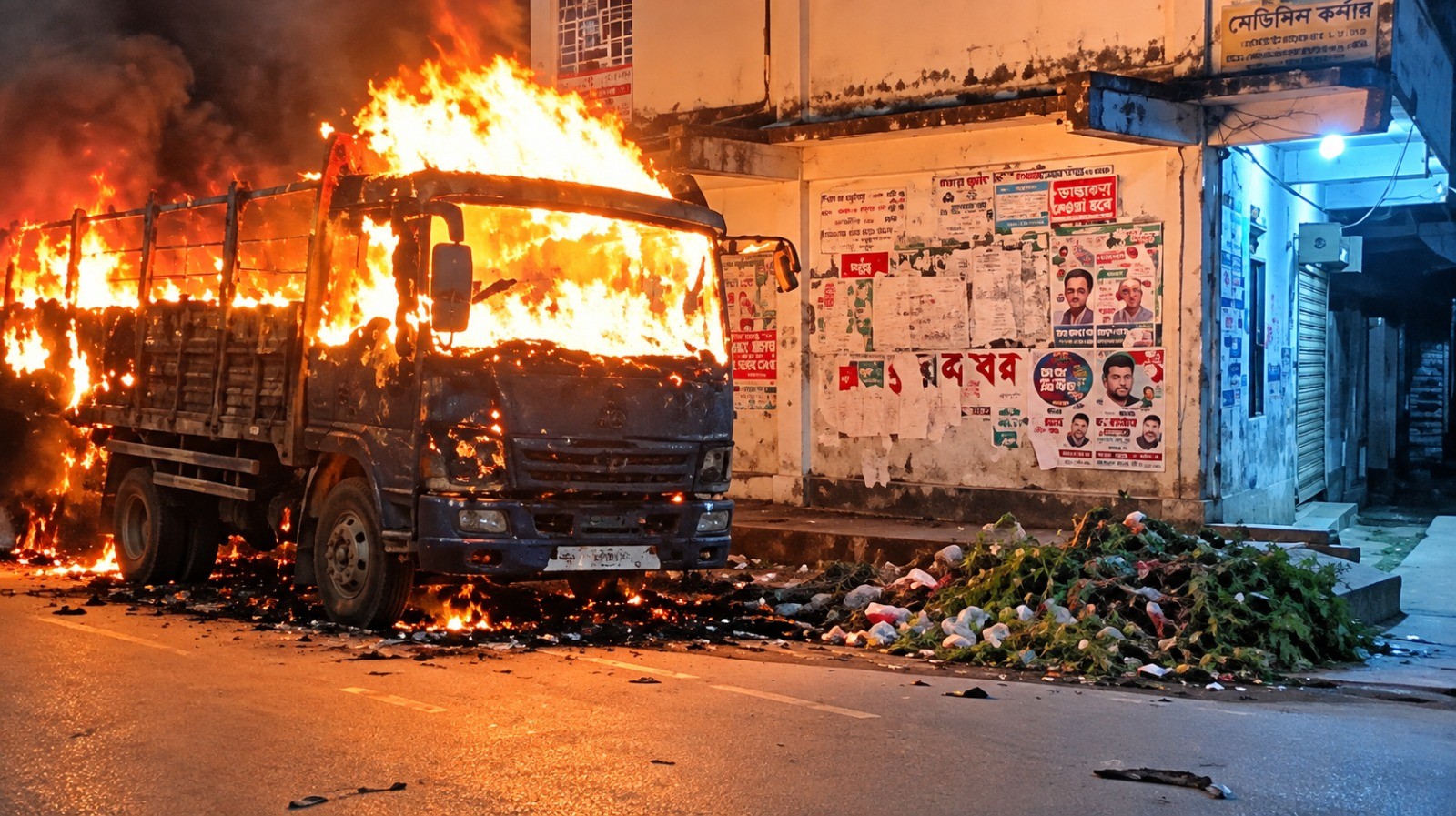 সিদ্ধিরগঞ্জে বাসে আগুন, ১৮ জনের বিরুদ্ধে মামলা
