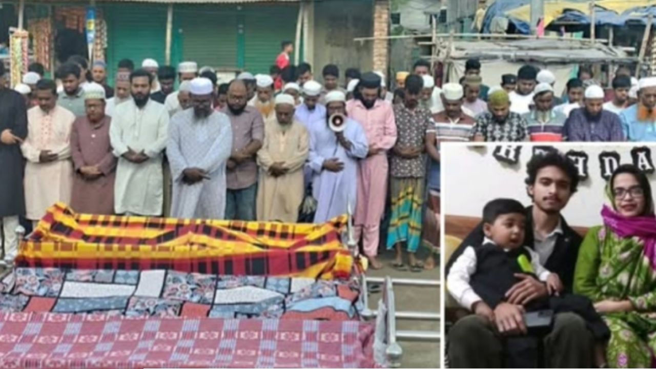 কক্সবাজারে রিসোর্টে আগুন: ফতুল্লায় একই পরিবারের তিনজনের দাফন